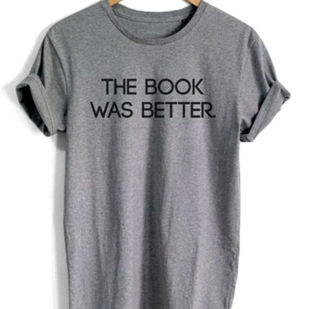 SHEIN GREY CASUAL TEE The Book Was Better